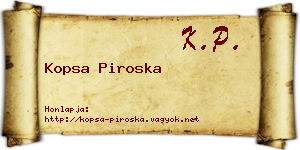 Kopsa Piroska névjegykártya