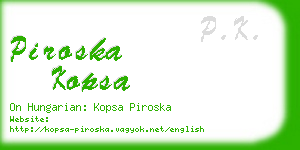 piroska kopsa business card